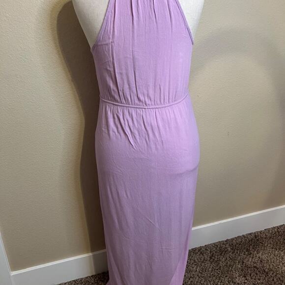 Everly dress lavender spaghetti strap high low lined elastic waist pull on Sz M - Picture 2 of 10